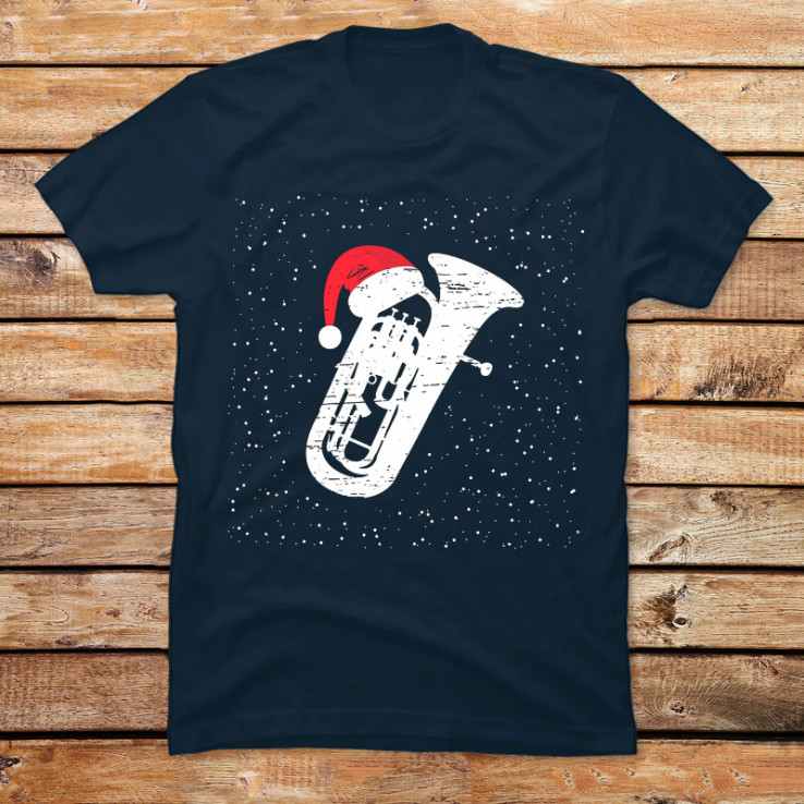 Tuba with Santa's Hat