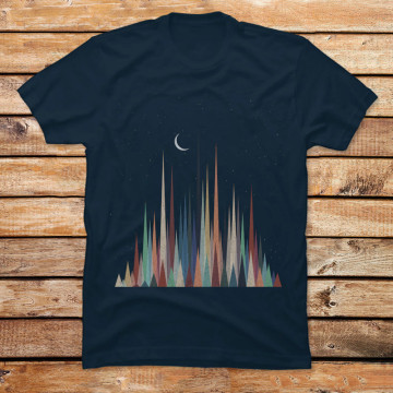 Triangles Mountains Starry Night