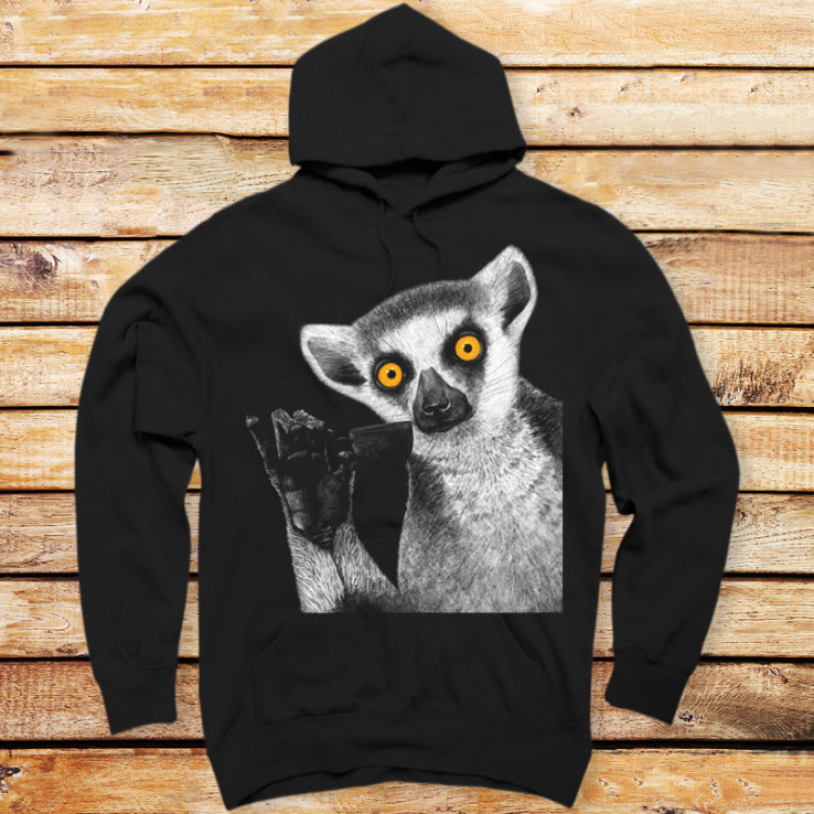 Lemur with coffee