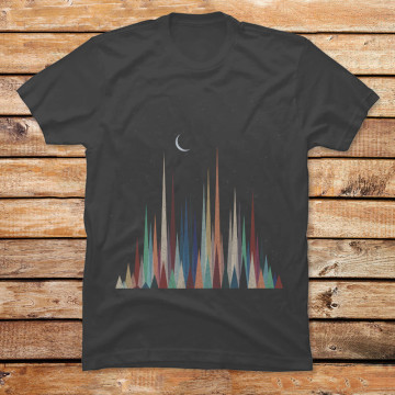 Triangles Mountains Starry Night
