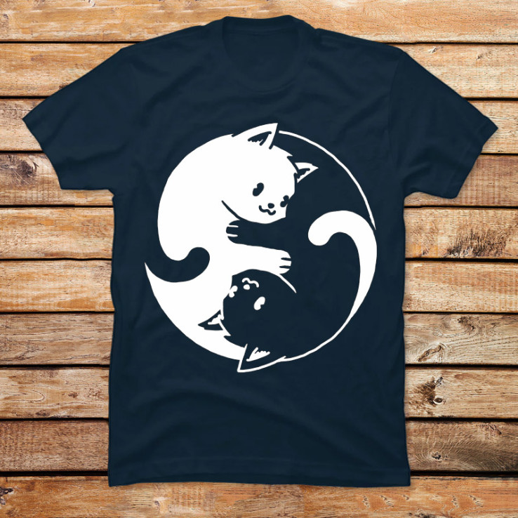 Yin Yang Cat Black & White