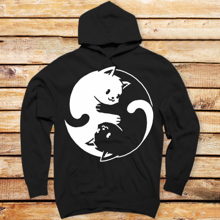 Yin Yang Cat Black & White