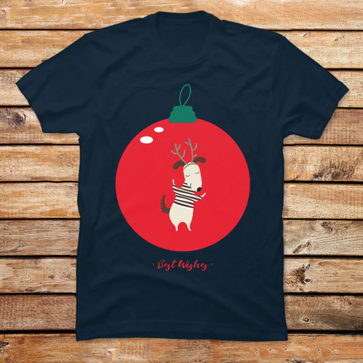 Christmas Deer Cartoon in Red Ballon