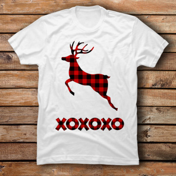 Christmas Reindeer Buffalo Plaid