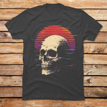 Retro Glitch Skull