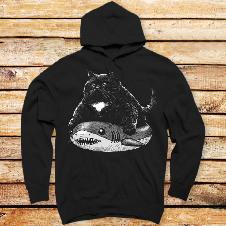 Chonky Cat In A Shark Innertube