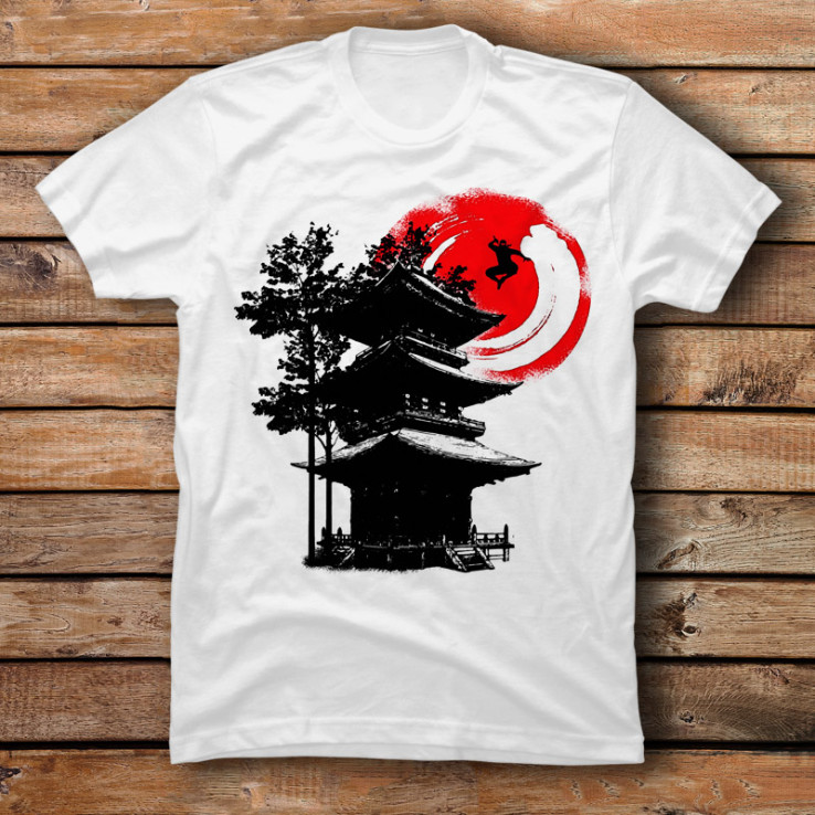 Ninja And Japanese Temple