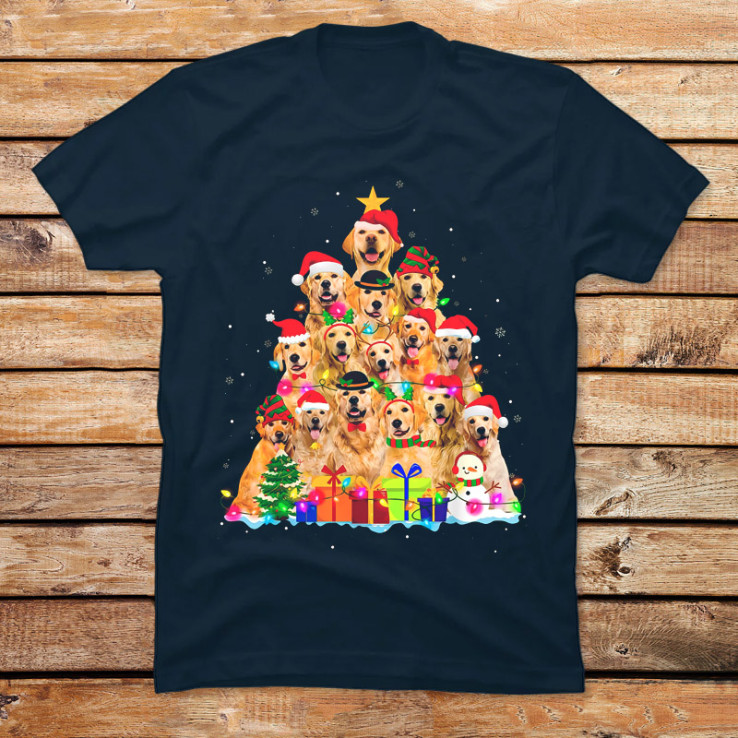 Christmas Golden Retriever Tree