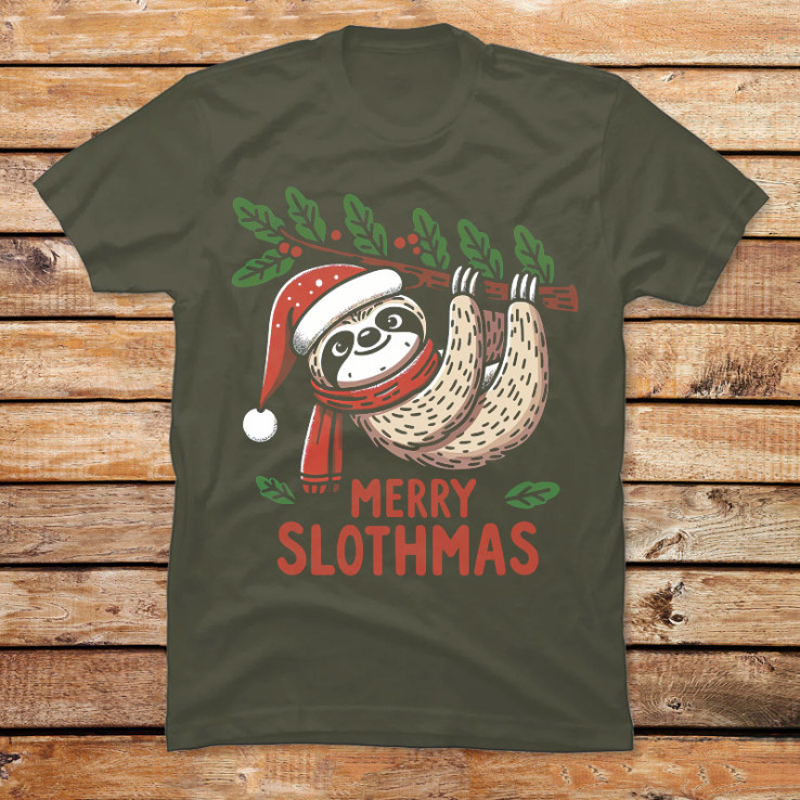 Funny Merry Slothmas Christmas