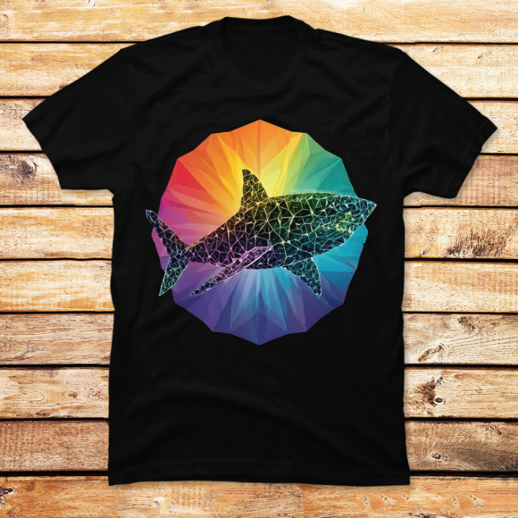 Technicolor Geometric Shark