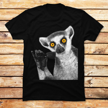 Lemur with coffee