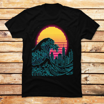 Synthwave Great Wave