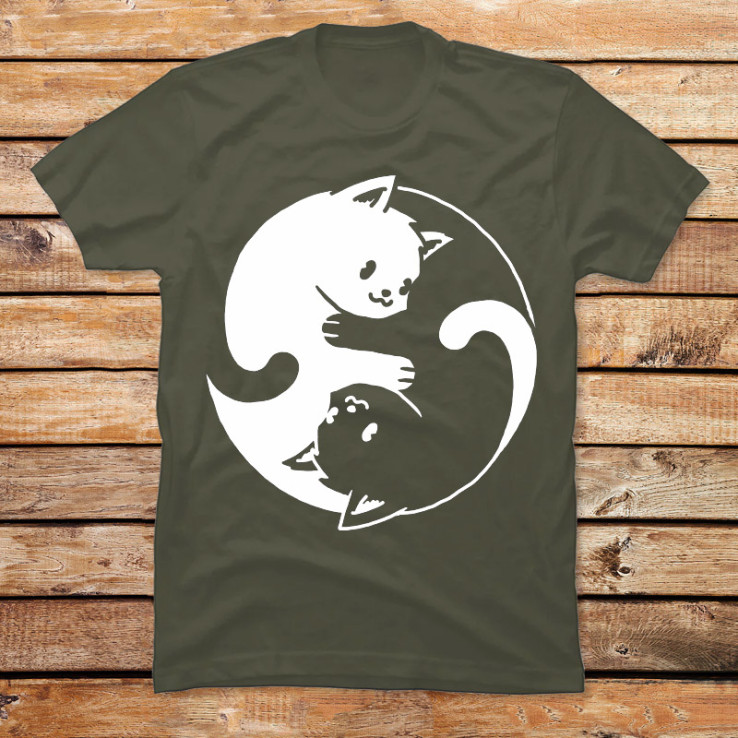 Yin Yang Cat Black & White
