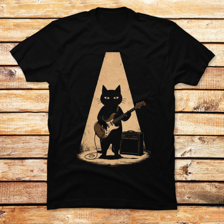 Midnight Guitar Cat