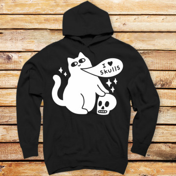 I Love Skulls Cat