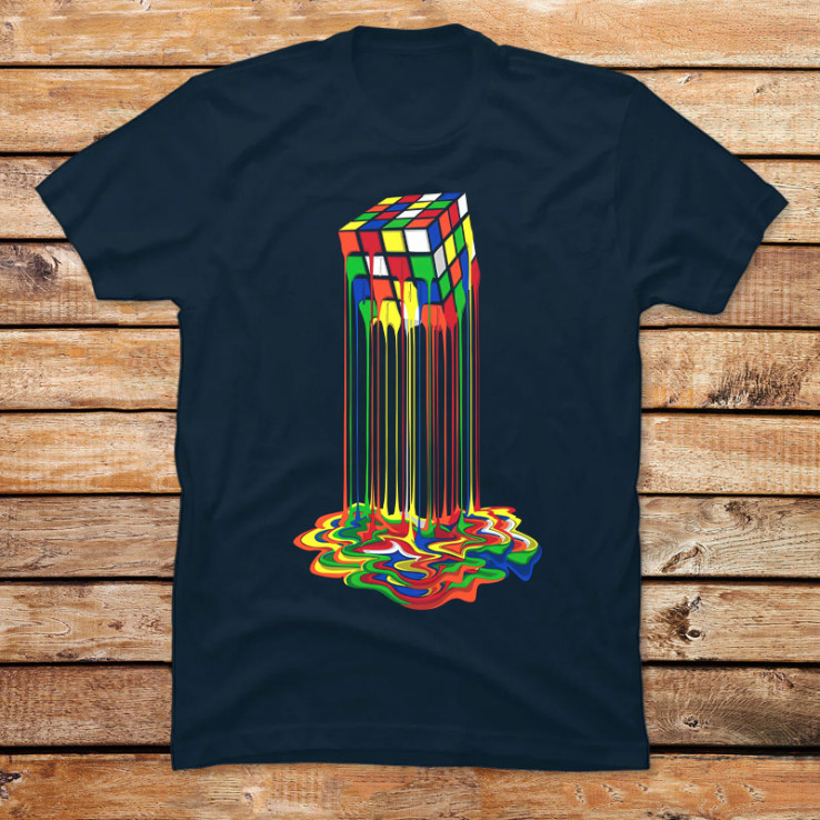 Rainbow Abstraction melted rubix