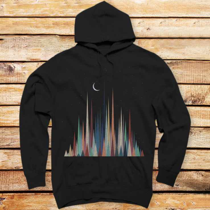 Triangles Mountains Starry Night