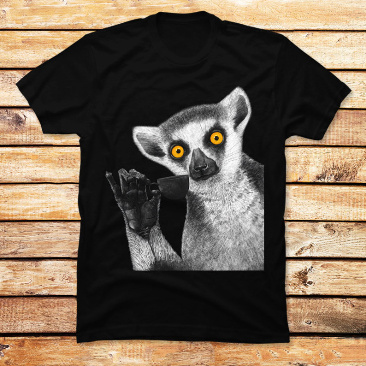 Lemur with coffee