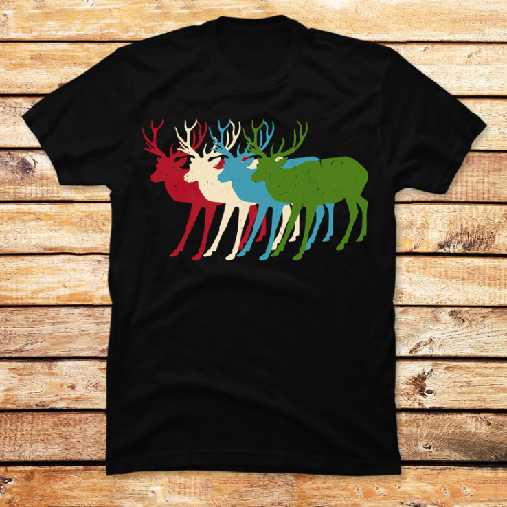 Reindeer, Vintage Retro Christmas