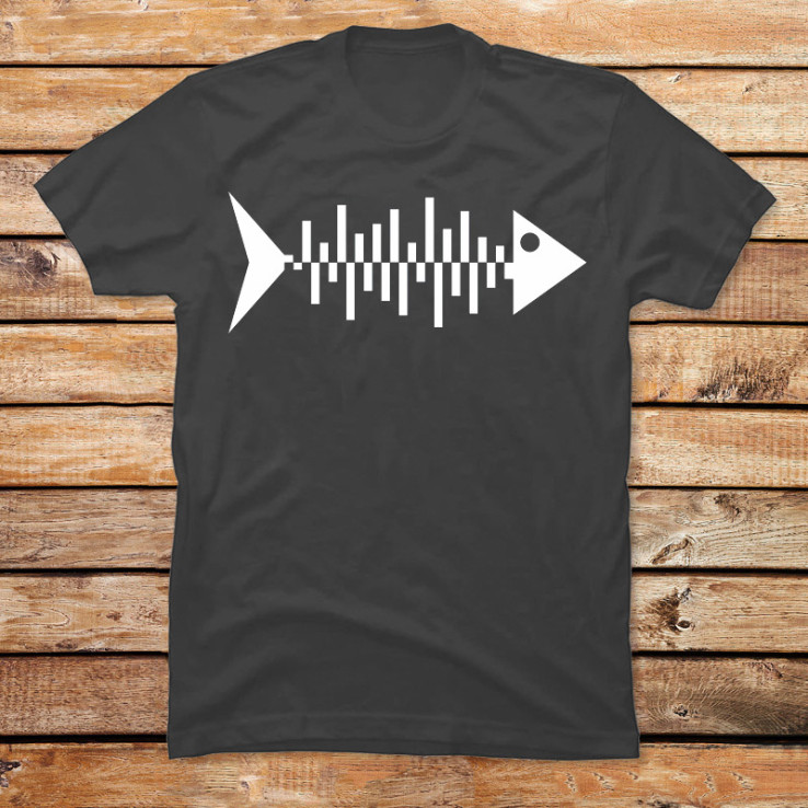 Fish Skeleton Music Wave