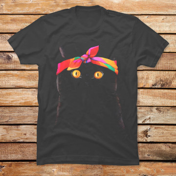 Black cat with Bandana