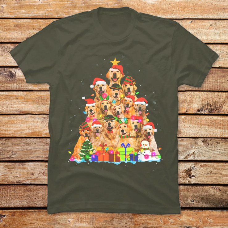 Christmas Golden Retriever Tree