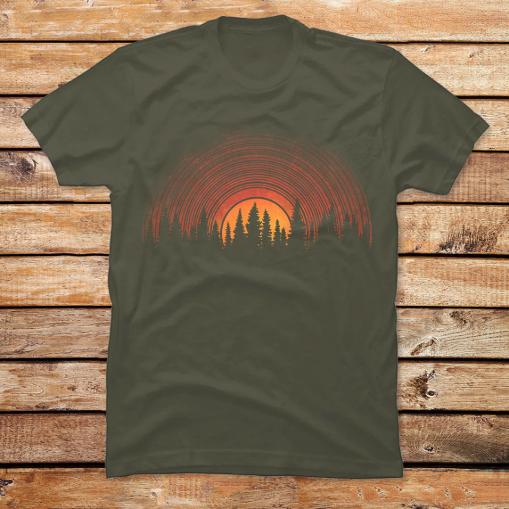 Vintage Vinyl Record Forest Tree