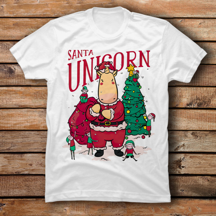 Merry Christmas Santa Claus Unicorn