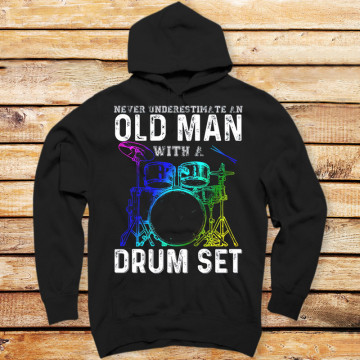 Old Man with A Drum Set