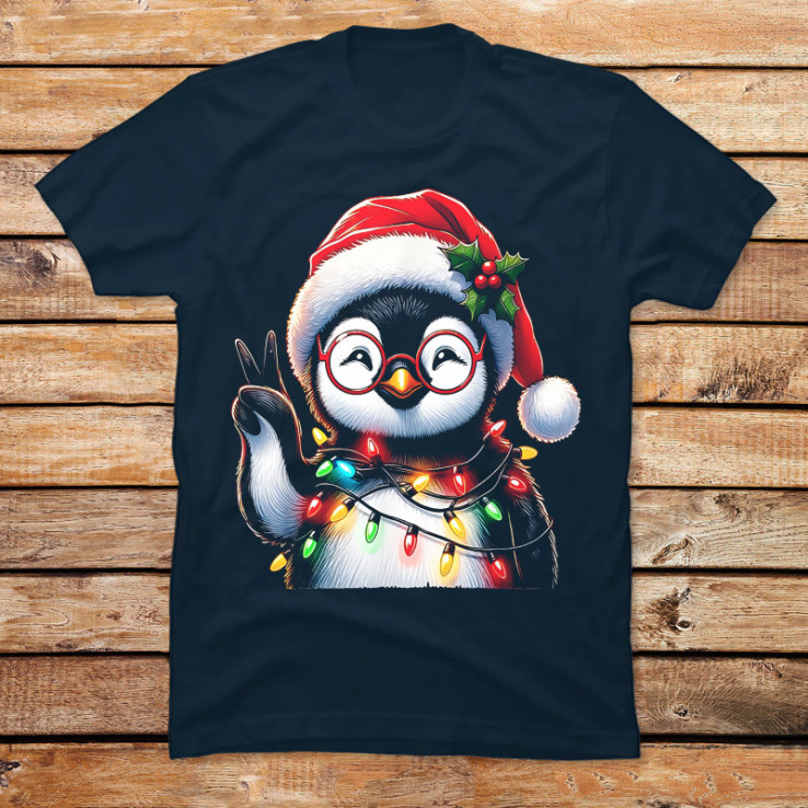 Christmas Peace Sign  Penguin