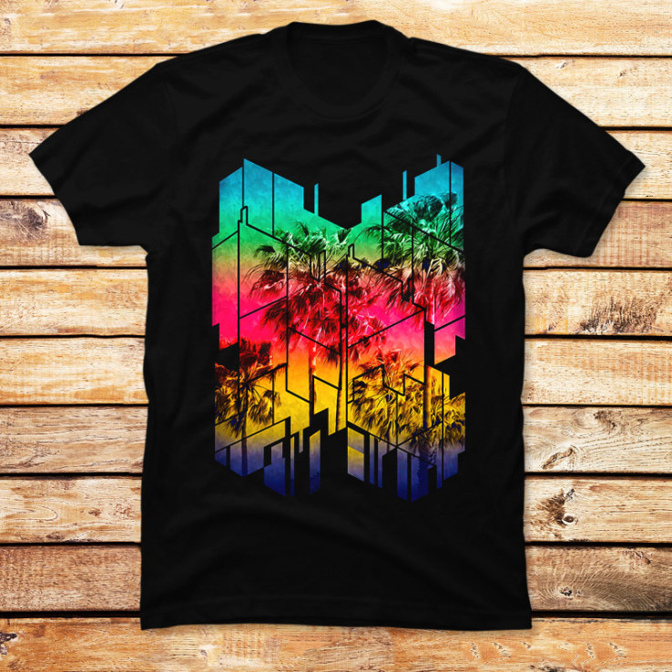 Colorful Geometric Sunset