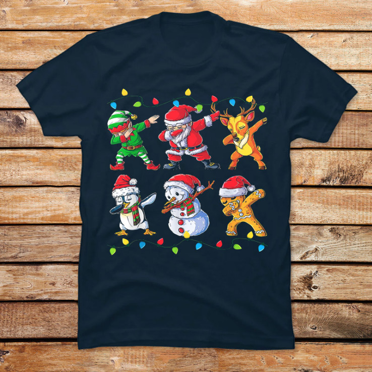 Dabbing Santa Elf Friends