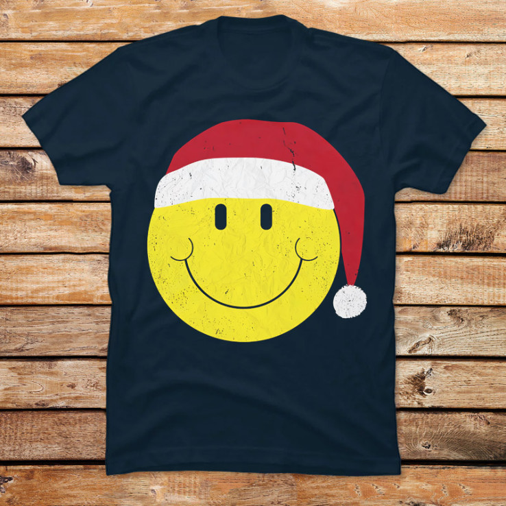 Smiley face with Christmas Santa Hat