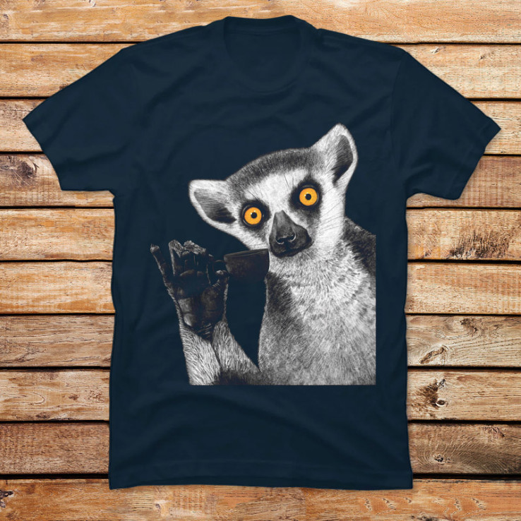 Lemur with coffee