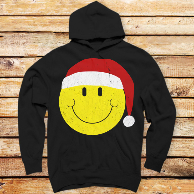 Smiley face with Christmas Santa Hat