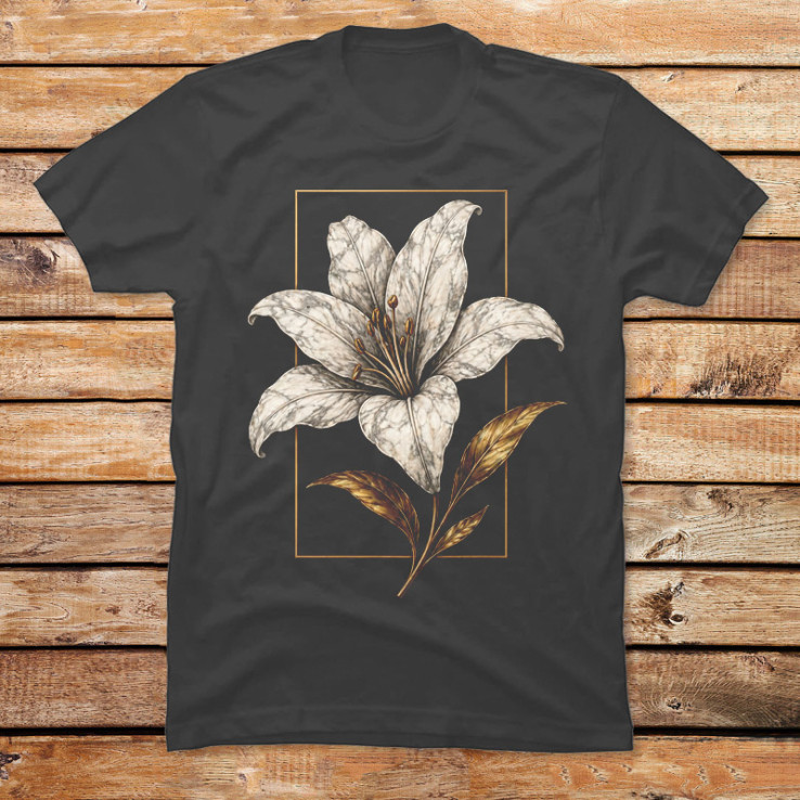 Gilded Marble Lily