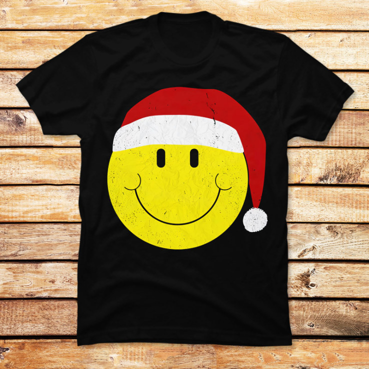 Smiley face with Christmas Santa Hat