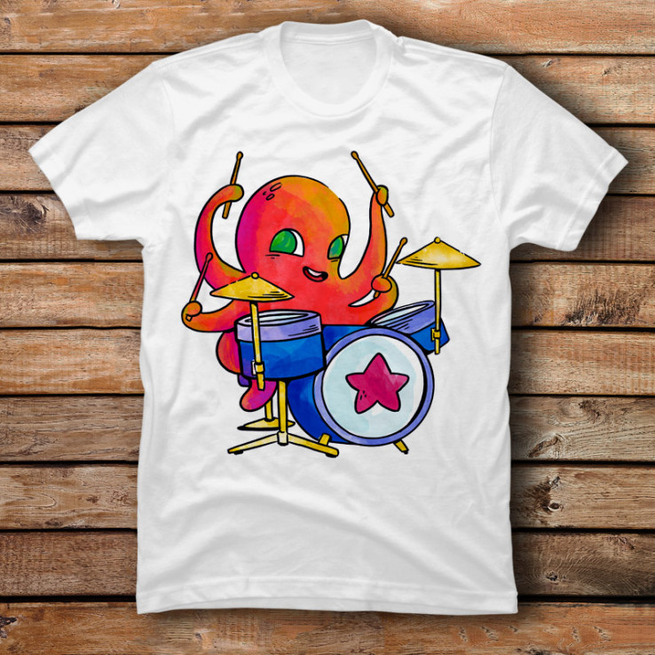 Octopus Playing Drum