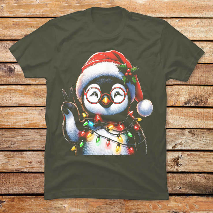 Christmas Peace Sign  Penguin