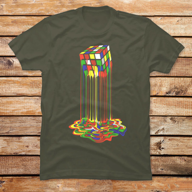 Rainbow Abstraction melted rubix