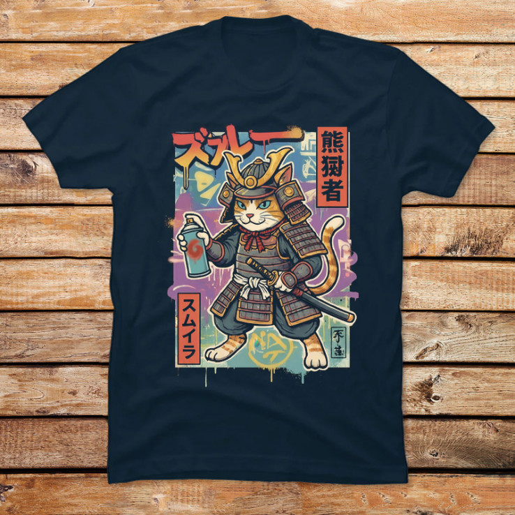 Graffiti Samurai Neko