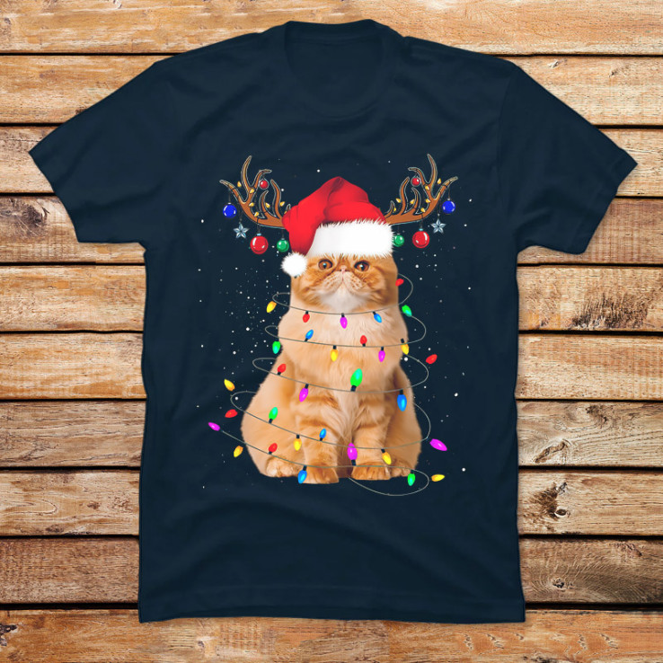 Cat Christmas Reindeer Santa Hat