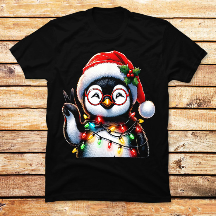 Christmas Peace Sign  Penguin