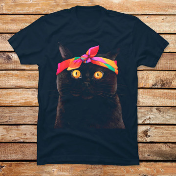 Black cat with Bandana