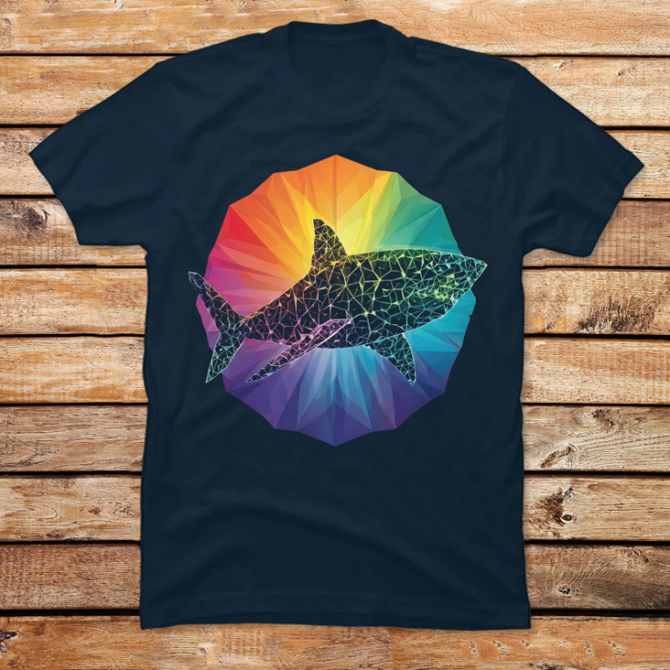 Technicolor Geometric Shark
