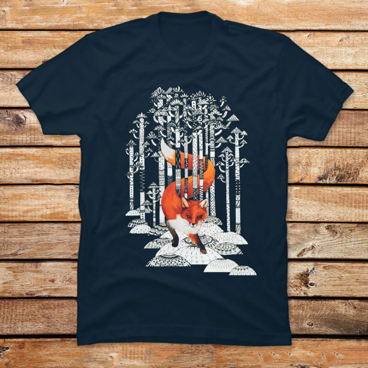 Fox Orange Winter Forest