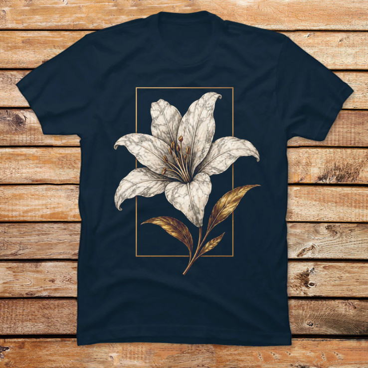 Gilded Marble Lily
