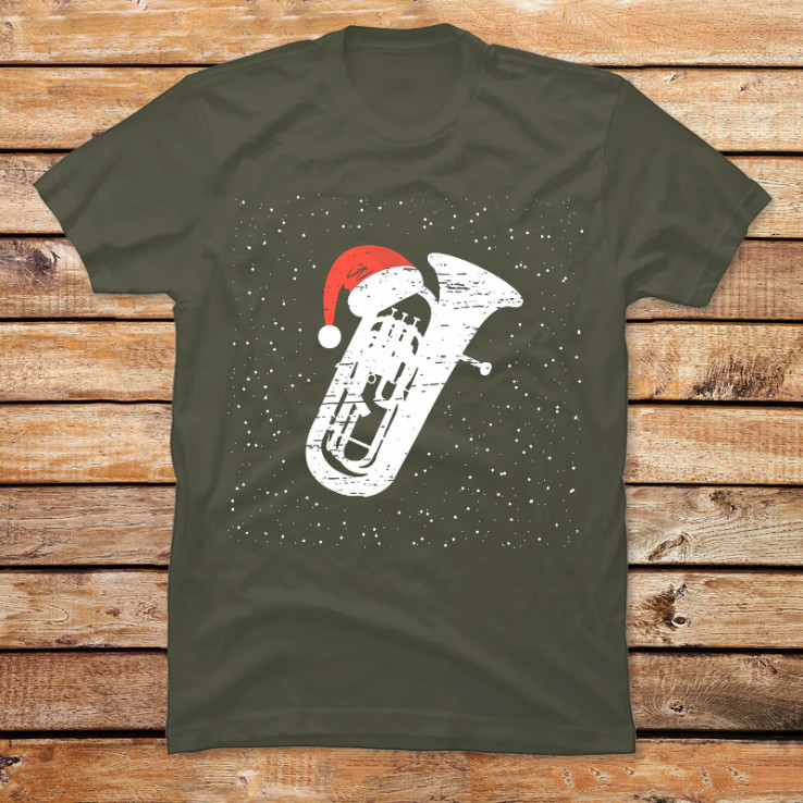 Tuba with Santa's Hat