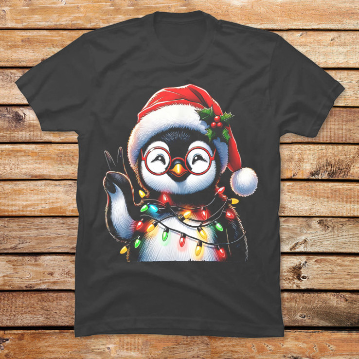 Christmas Peace Sign  Penguin