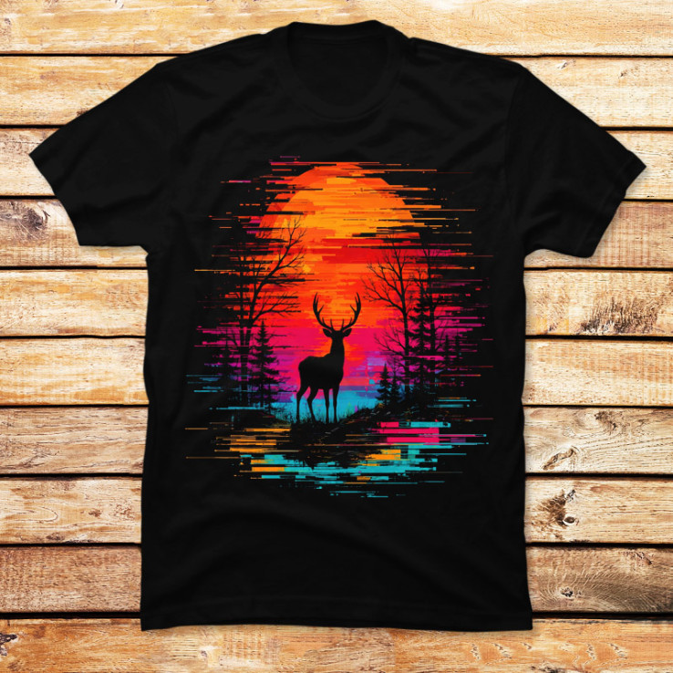 Synthwave Sunset Stag